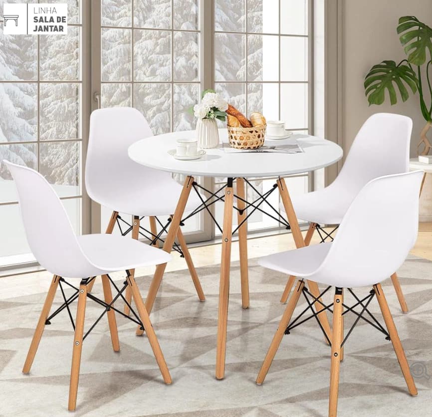 Mesa BeSmart com 4 cadeiras (branca)