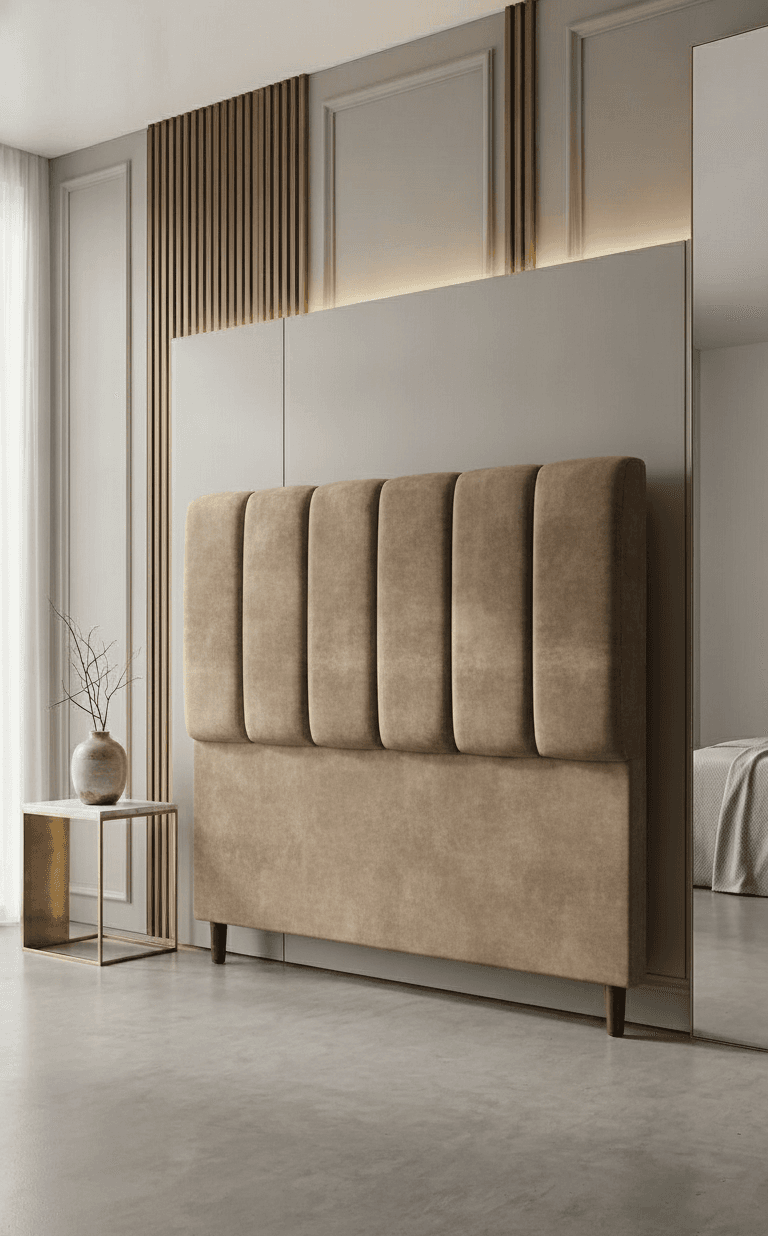Cabeceira Lunnar Linea 193 Veludo Castor