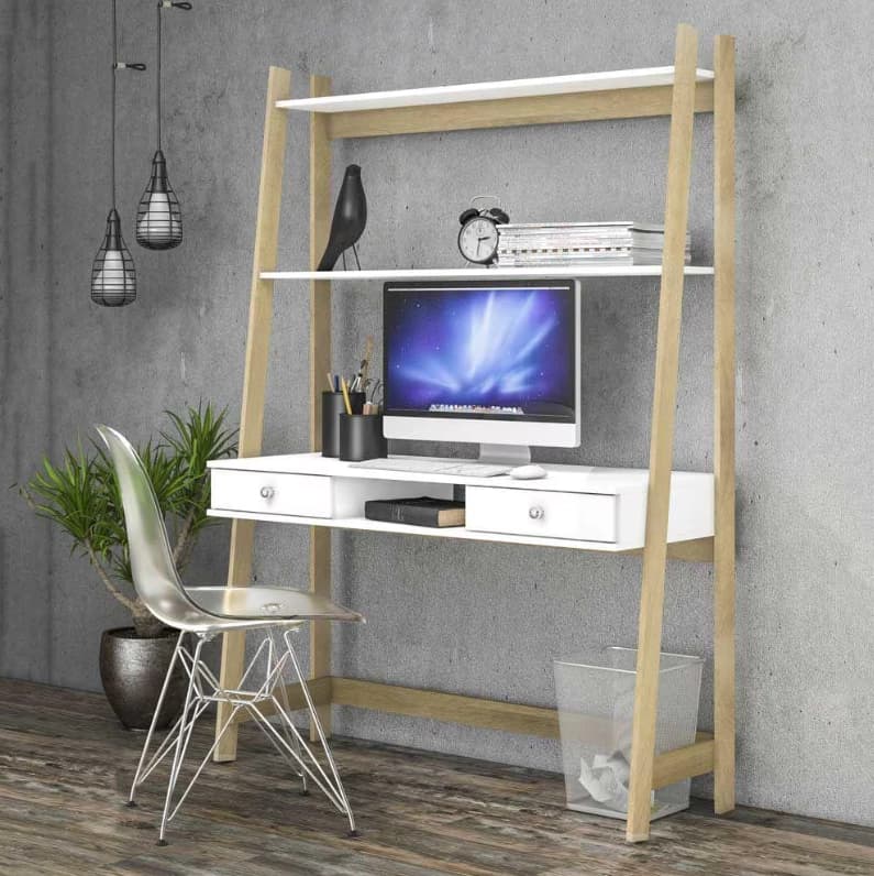 Mesa para Computador MovelBento RT3098 (branco/rustico)