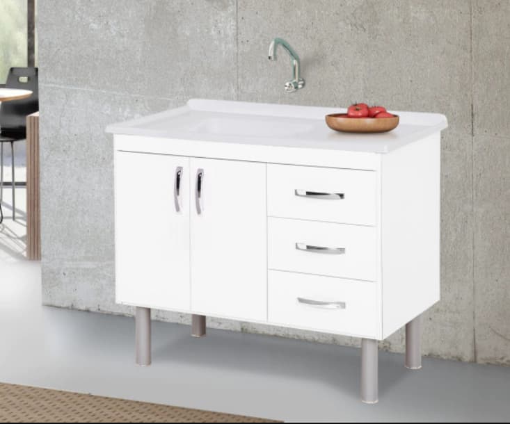 Balcão Rorato Tóquio 1m (branco ,branco c/ preto e na cor cereja)